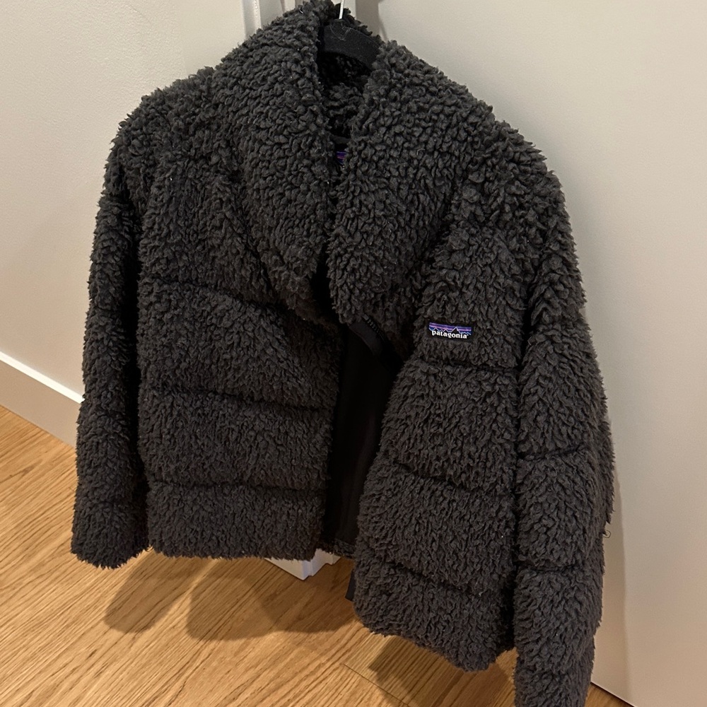 Patagonia Teddy Charcoal Puffer Jacket